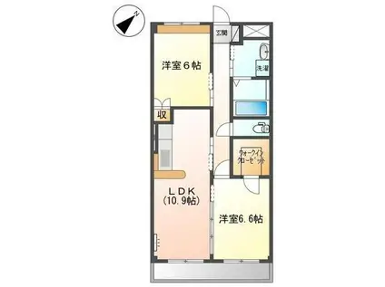 ＪＲ福塩線 備後本庄駅 徒歩16分 2階建 築15年(2LDK/1階)の間取り写真