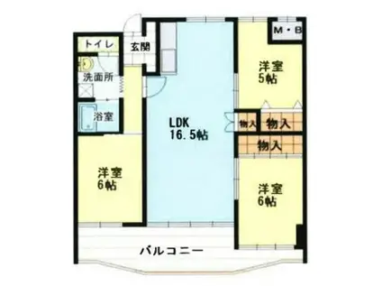 シャトレ・アン(3LDK/4階)の間取り写真