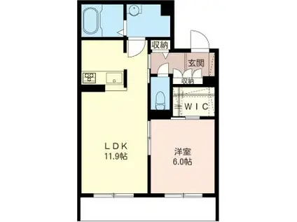 ルーモセイワ(1LDK/1階)の間取り写真