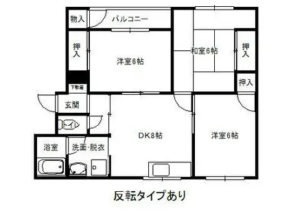 河野ビル(3DK/3階)の間取り写真