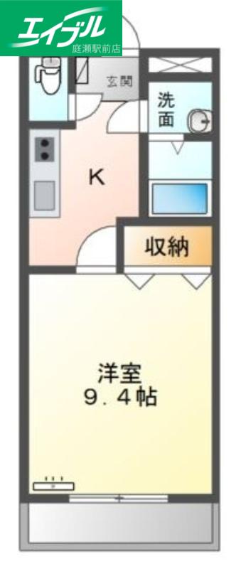 サンコート窪津(1K/1階)の間取り写真