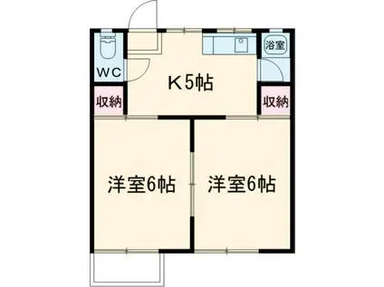 コーポ田中B(2K/2階)の間取り写真