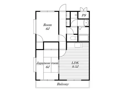 マンションフィリア(2LDK/2階)の間取り写真