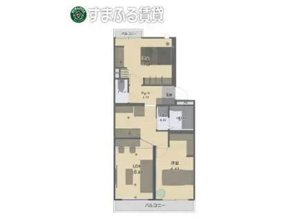 アネックス弁天(2LDK/1階)の間取り写真