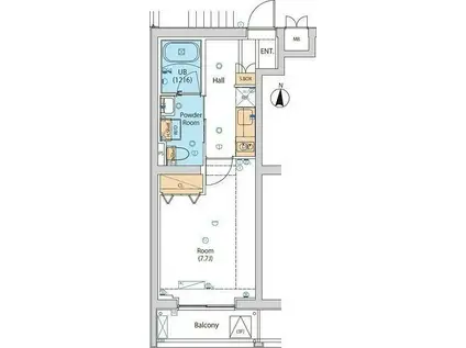 エストゥルース小竹向原(1K/4階)の間取り写真