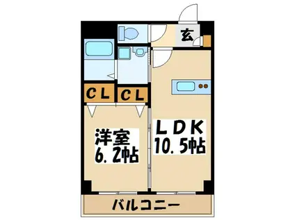 ヒルズY・K(1LDK/5階)の間取り写真