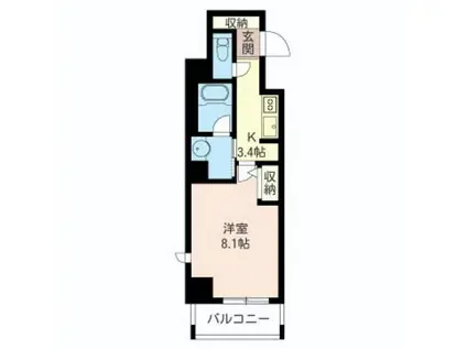 VIVACE(1K/2階)の間取り写真