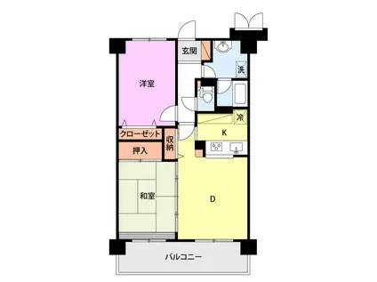 ウエストコート愛宕(2LDK/2階)の間取り写真
