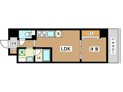 JU TOWER FRONT 亀沢(1LDK/4階)の間取り写真