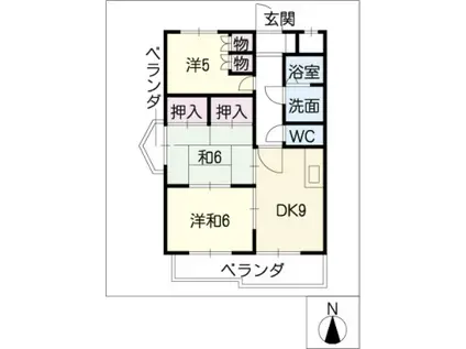 グランドール大幸I(3LDK/3階)の間取り写真