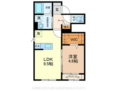 クオーレ(1LDK/1階)の間取り写真