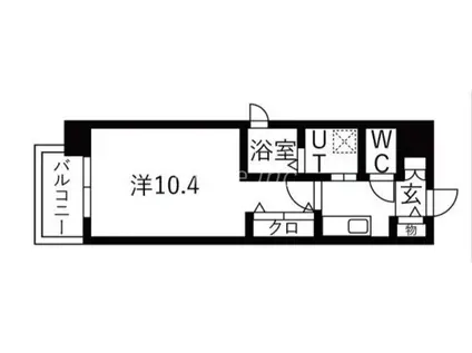 ALIVIO(1K/3階)の間取り写真