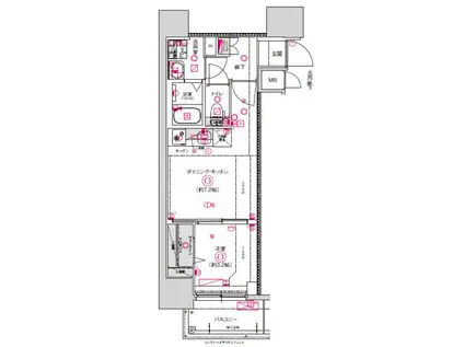 CREST TAPP東別院(1DK/2階)の間取り写真