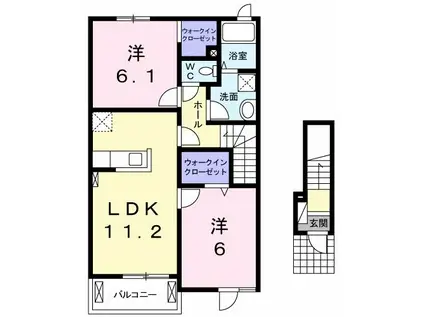 レジデンス別所(2LDK/2階)の間取り写真