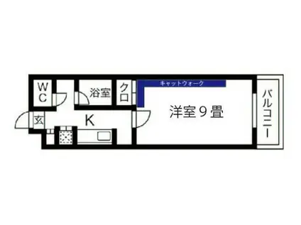 カサベルデ光が丘(1K/1階)の間取り写真