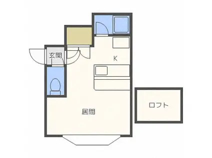ルミエールリラ(1K/1階)の間取り写真