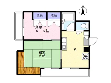 ウエストコート(2K/8階)の間取り写真