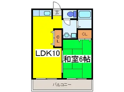 カラサティード(1LDK/1階)の間取り写真