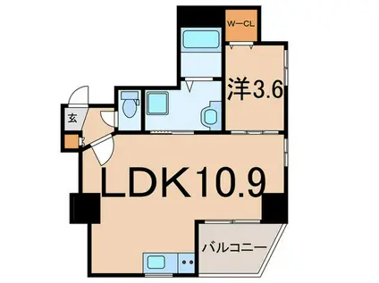 VIENTO ELEGANTE(1LDK/4階)の間取り写真