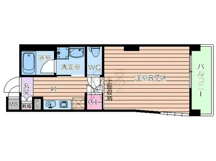 CITY SPIRE美章園(1K/1階)の間取り写真