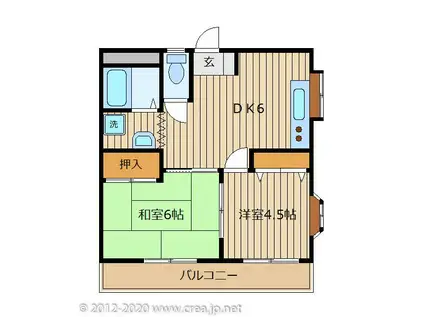 ザ・ステイツ野火止(2DK/2階)の間取り写真