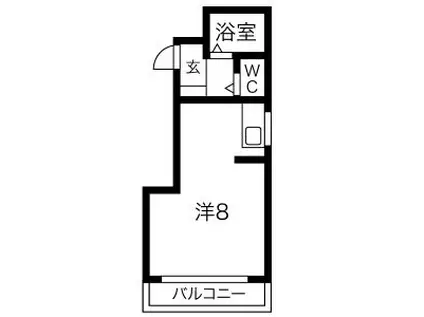 ハイツ牧の原(ワンルーム/3階)の間取り写真