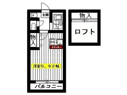 ロワジール貫井C(ワンルーム/1階)の間取り写真