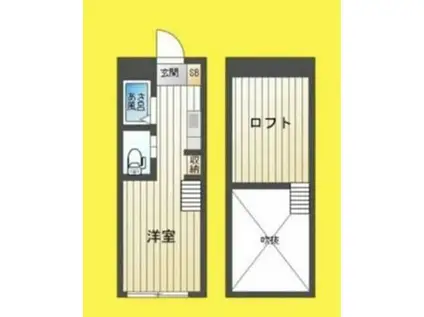 ウィングコート東高円寺(1K/2階)の間取り写真