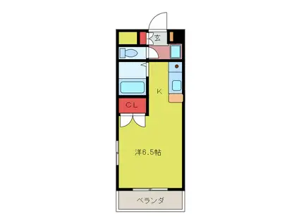 ジュネスベウラ(1K/4階)の間取り写真