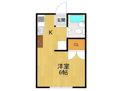 ペニーレイン2(ワンルーム/2階)の間取り写真