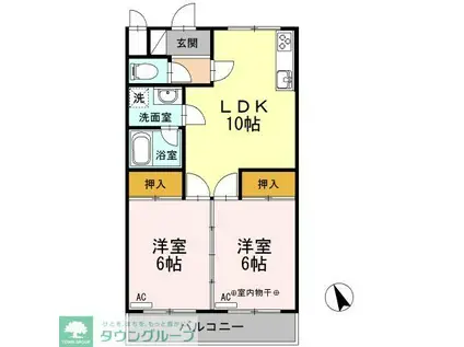 ライフアメニティ(2LDK/1階)の間取り写真