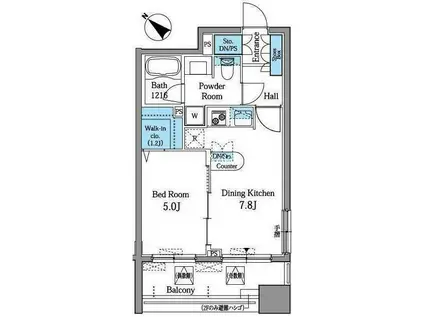 レジデンス横濱リバーサイド(1DK/2階)の間取り写真