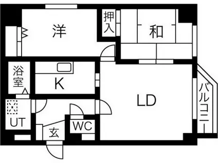 ピュアコート北33条(2LDK/3階)の間取り写真