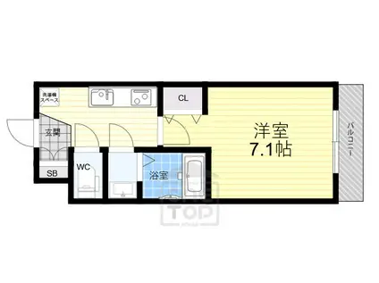 KORE・YIELD千里丘(1K/2階)の間取り写真