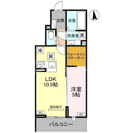 ABUNDANTIA(1LDK/2階)の間取り写真