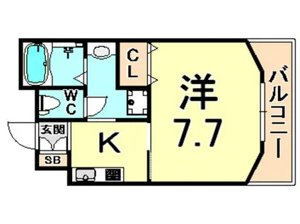 パロス立花(1K/3階)の間取り写真