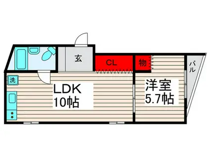 TUBAKI CORPO(1LDK/3階)の間取り写真