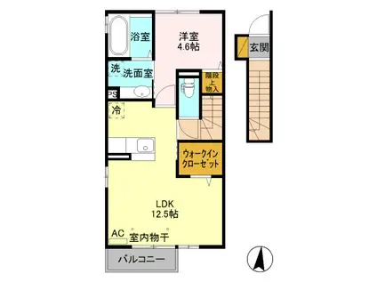 セジュール杏 SAKU(1LDK/2階)の間取り写真