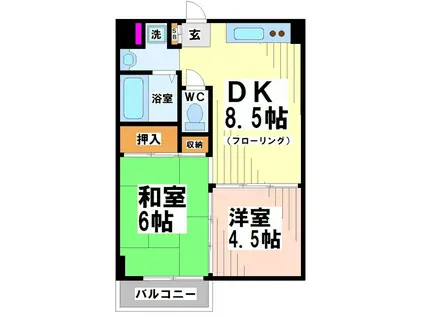 KフラットI(2DK/2階)の間取り写真