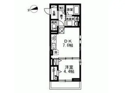 ロイジェント高島平(1DK/1階)の間取り写真