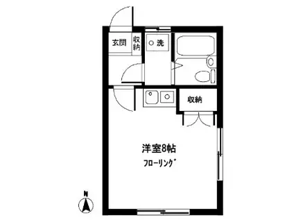 Yハウス(ワンルーム/2階)の間取り写真