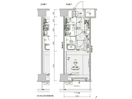 メインステージ北千住VII(1K/2階)の間取り写真