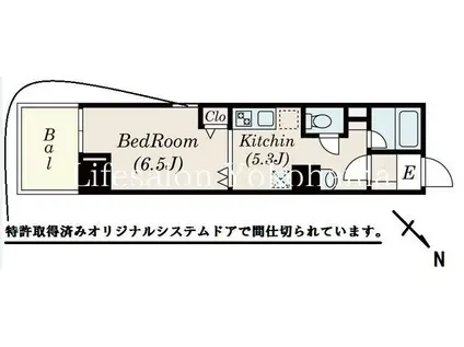 ロワール横濱レムナンツ(1K/13階)の間取り写真