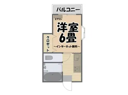 伊丹ビル(1K/1階)の間取り写真