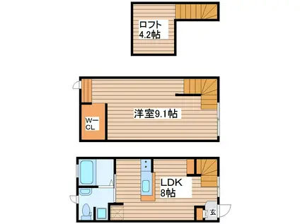 ALTAIR(1LDK/1階)の間取り写真