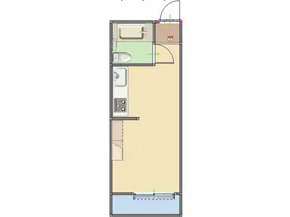 イルマーレ産大前(ワンルーム/1階)の間取り写真