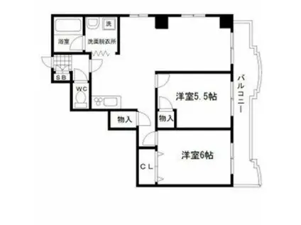 竹宏シティライフ(2LDK/3階)の間取り写真