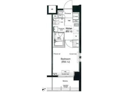 プラウドフラット鶴見II(1K/4階)の間取り写真