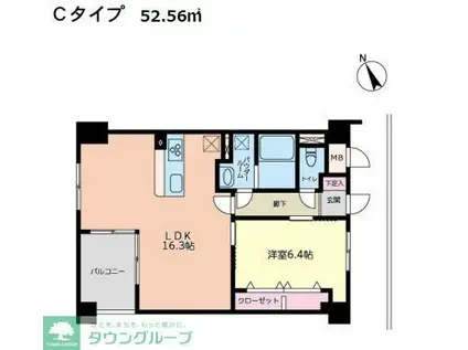 アドライズ舞浜(1LDK/1階)の間取り写真