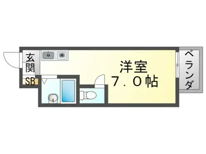 リーヴズ千里山(1K/2階)の間取り写真